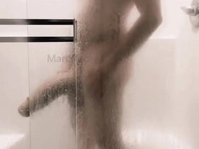 14 inch and thick cock shower and jerk off